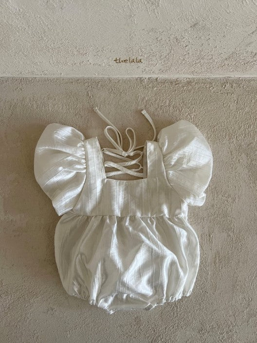 夏季嬰兒兒童純白泡泡袖裙子包屁